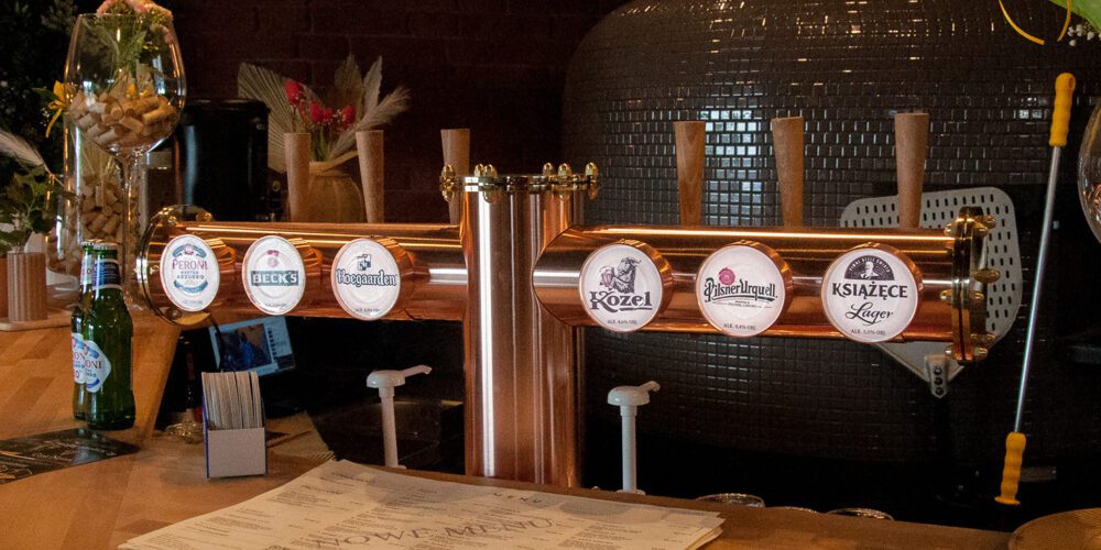 Nalewak miedziany Limbus – surowa konstrukcja industrialna medaliony led montaż żywiec